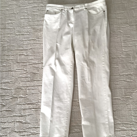 Eileen Fisher Denim - EILEEN FISHER WHITE ORGANIC STRETCH COTTON HIGH RISE DENIM JEANS SZ XL